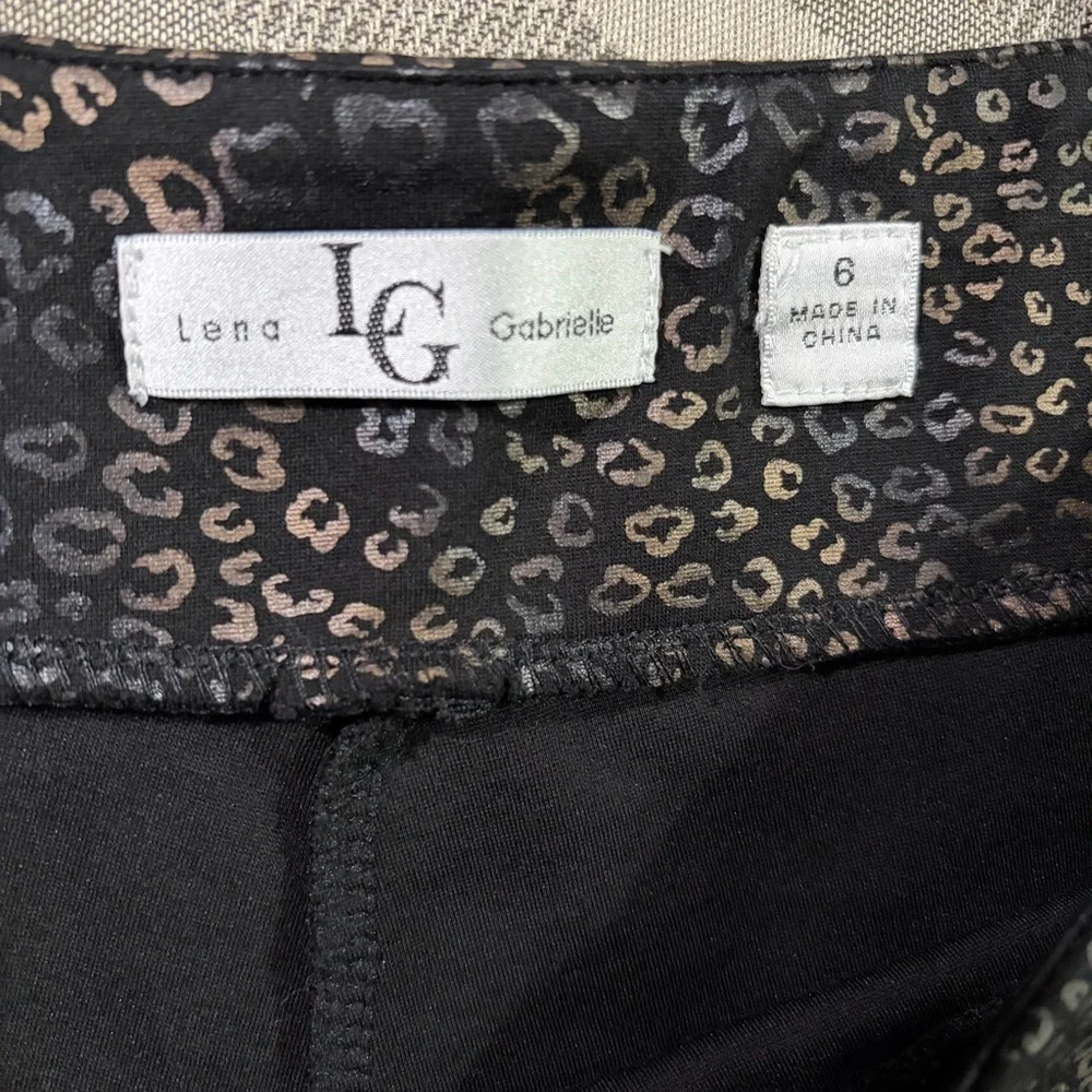 Lena Gabriele Black Leggings Leopard Print 6